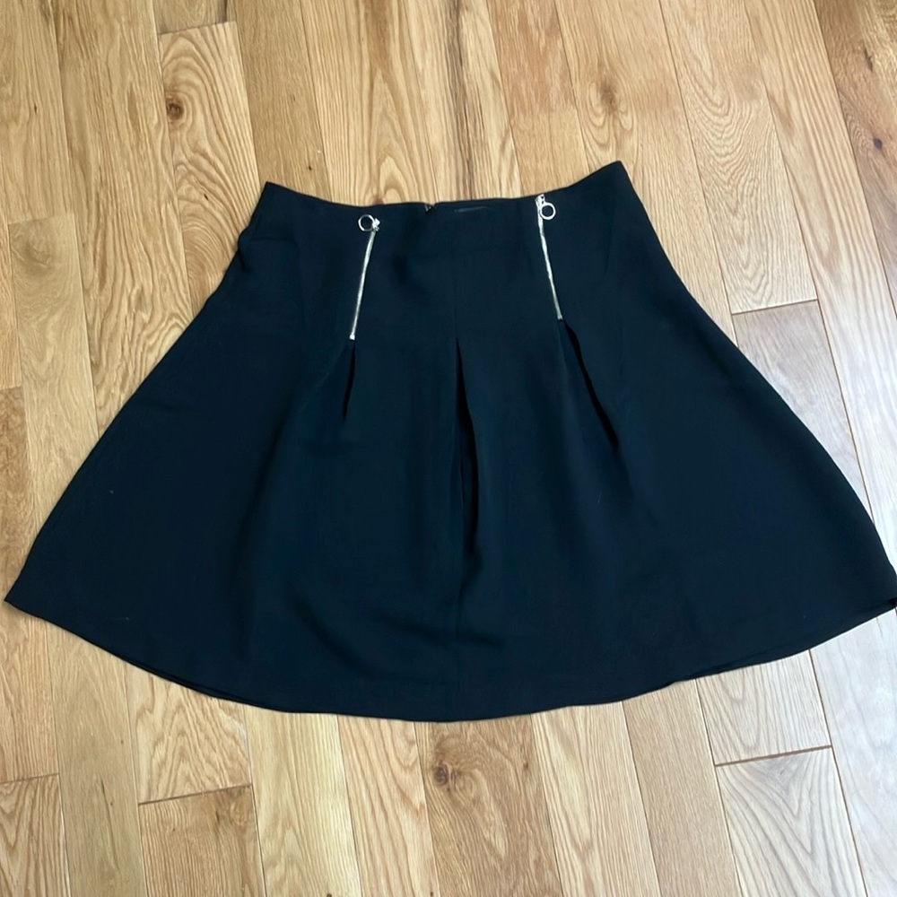 Black zipper details skirt Ann Taylor sz 14